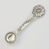 Crosby & Taylor Sunflower 3-1/2" Salt Spoon, American Handmade Artisan Pewter