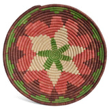 African Fair Trade Handwoven Raffia Basket, Medium, Terracotta/Purple