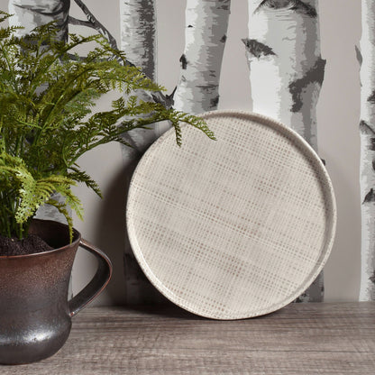 Merritt Designs 8-inch Luxe Linen Melamine Salad Plate, Beige