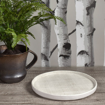 Merritt Designs 8-inch Luxe Linen Melamine Salad Plate, Beige