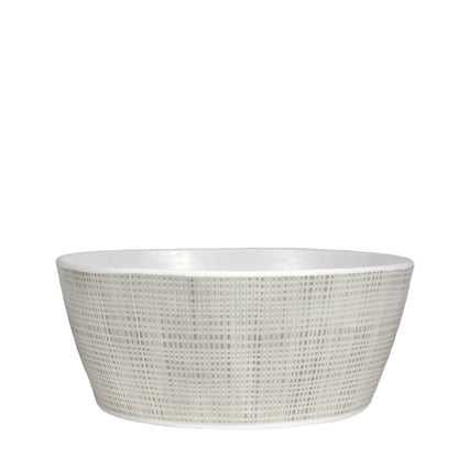 Merritt Luxe Linen 9-1/2" Melamine Serving Bowl, Beige
