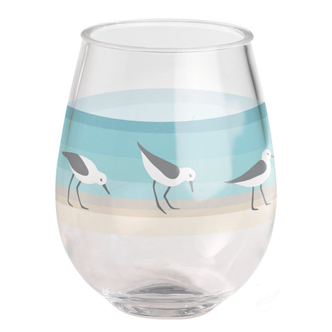 Merritt Sandpipers by Kate Nelligan 15-ounce Acrylic Wine Tumbler