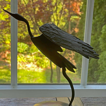 Blackthorne Forge 7" Heron Steel Sculpture, Handcrafted in Vermont
