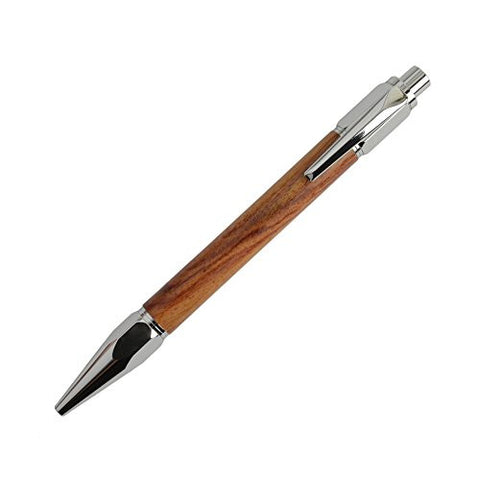 Hesscraft Vertex Click Ballpoint Pen, African Bubinga/Chrome - The Barrington Garage