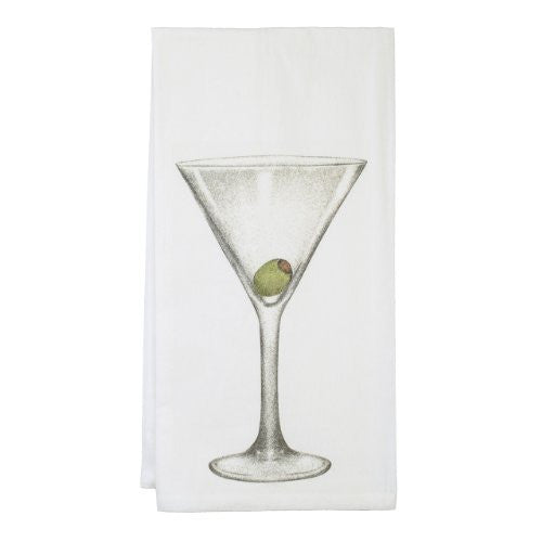 Montgomery Street Martini Glass Cotton Flour Sack Dish Towel - The Barrington Garage