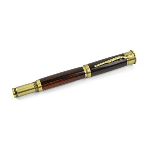 Natural Designs Woodturning Cocobolo Wood Shotgun Ballpoint Pen - The Barrington Garage