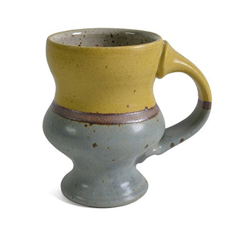 Minkler Pottery Footed Mug, Yellow/Blue - The Barrington Garage