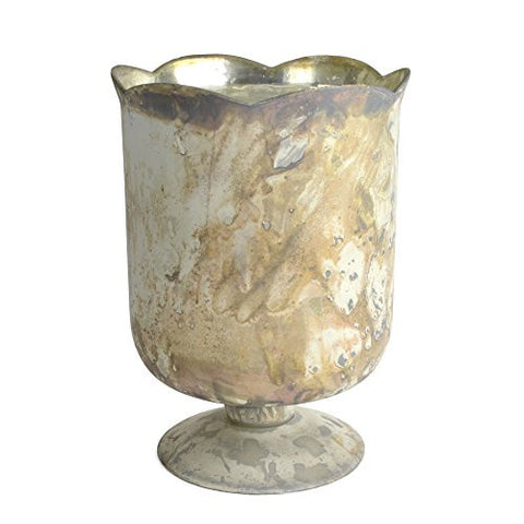 Accent Decor Chelsea 7.5-inch Glass Vase, White Marble Finish - The Barrington Garage