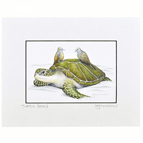 Don McMahon Turtle Doves Matted Print, 8 x 10 Unframed - The Barrington Garage