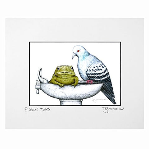 Don McMahon Pigeon Toad Matted Print, 8x10 Unframed - The Barrington Garage