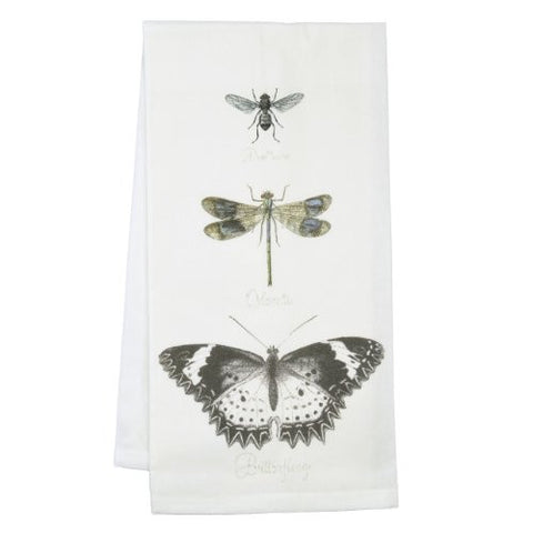 Montgomery Street Butterfly, Dragonfly and Bee Cotton Flour Sack Dish Towel - The Barrington Garage