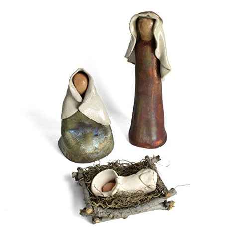 PotTerre Raku Pottery Holy Family Nativity Set - The Barrington Garage