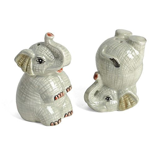 Creative Co-op Hand Painted Elephants Salt and Pepper Shakers - The Barrington Garage