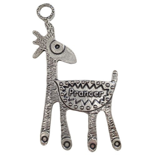 Crosby and Taylor Reindeer Pewter Ornament, Prancer - The Barrington Garage