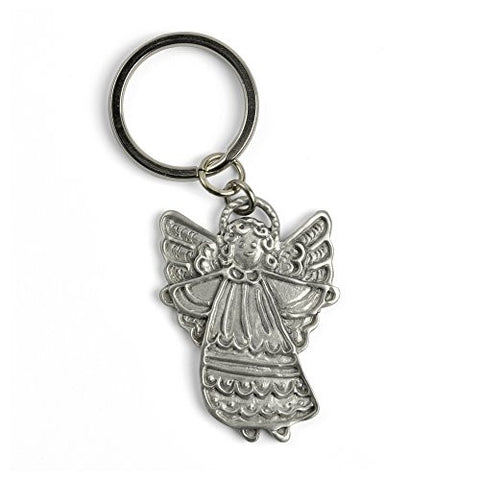 Cynthia Webb Designs Don't Drive Faster Angel Pewter Key Ring - The Barrington Garage