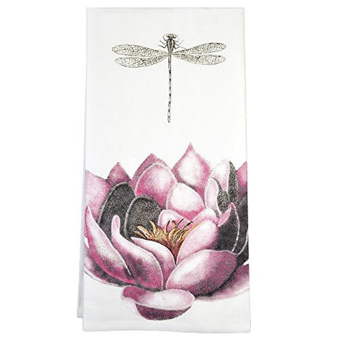 Montgomery Street Lotus Flower and Dragonfly Cotton Flour Sack Dish Towel - The Barrington Garage