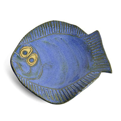 Evening Star Studio 7-inch Flounder Fish Dish, Blue - The Barrington Garage