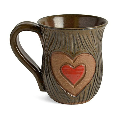MudWorks Pottery Carved Heart Mug - The Barrington Garage