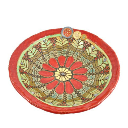 Laurie Pollpeter Eskenazi Daisy in Red 11.5-inch Bowl - The Barrington Garage