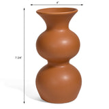 Bloomingville 7-3/4" Stoneware Vase, Soft-Touch Matte Sienna