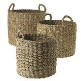 Seagrass Multi-Purpose Planter Baskets with Handles, Set of 3
