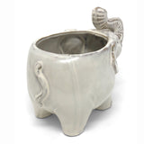 Accent Decor Elephant 7 x 4-inch Ceramic Pot, Ivory