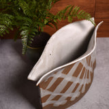 Anthony Stoneware Pocket Vase Utensil Crock, White Lattice
