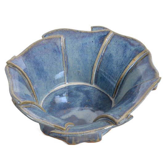 Anthony Stoneware Slab-Built 8-inch Petal Rim Bowl