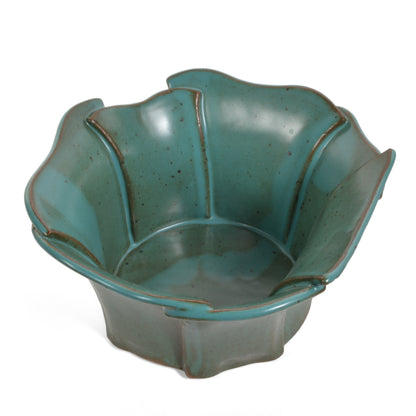 Anthony Stoneware Slab-Built 8-inch Petal Rim Bowl