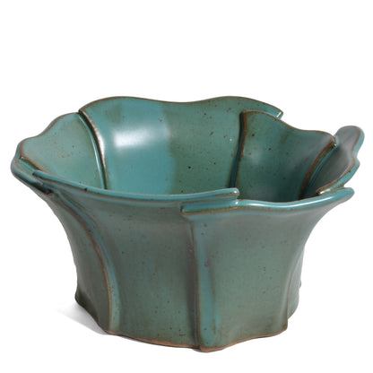 Anthony Stoneware Slab-Built 8-inch Petal Rim Bowl