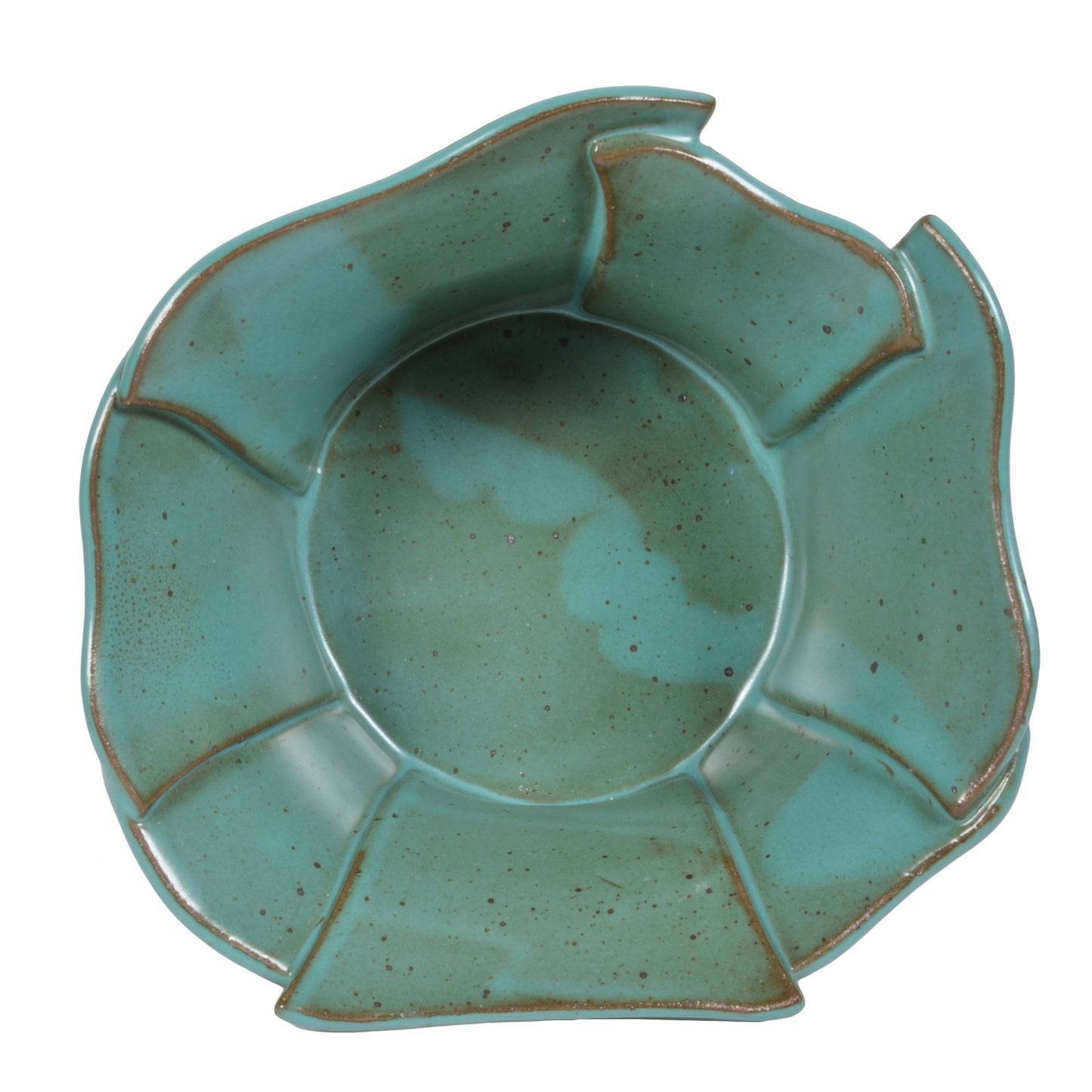 Anthony Stoneware Slab-Built 8-inch Petal Rim Bowl