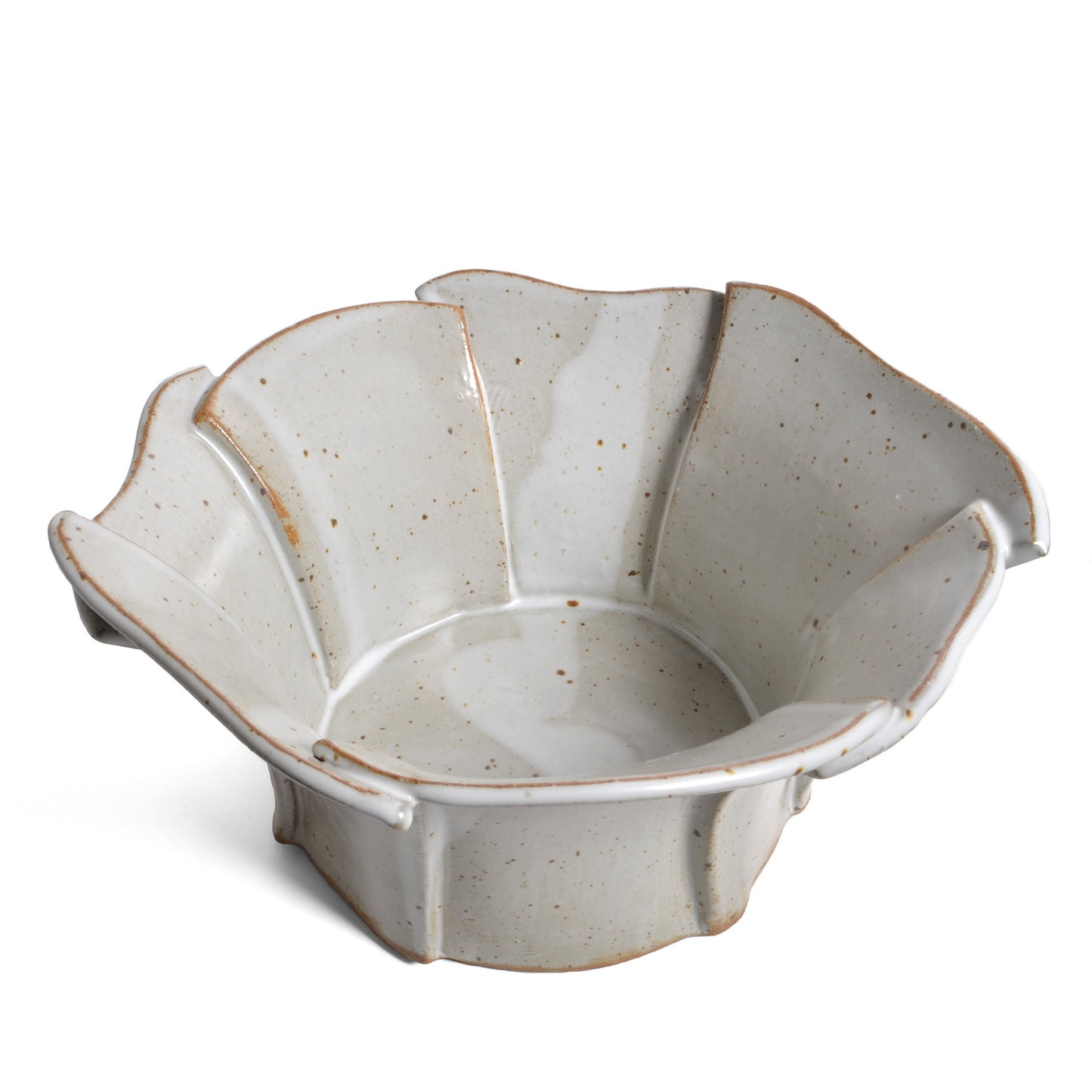 Anthony Stoneware Slab-Built 8-inch Petal Rim Bowl