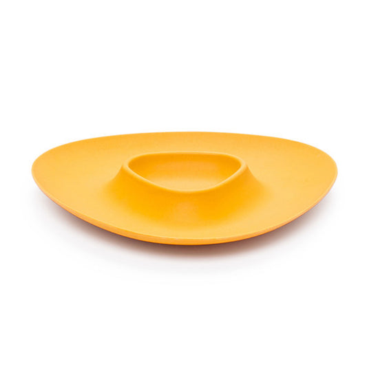 Bamboozle Eco-Friendly Bamboo Chip and Dip Tray, Mustard