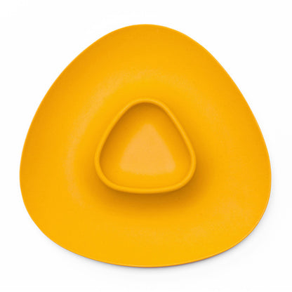 Bamboozle Eco-Friendly Bamboo Chip and Dip Tray, Mustard