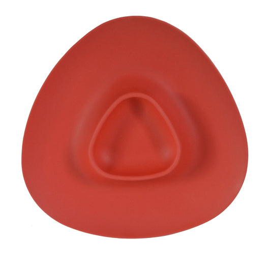 Bamboozle Eco-Friendly Bamboo Chip and Dip Tray, Red