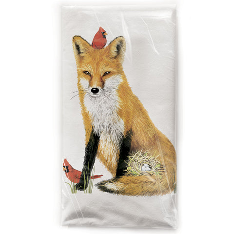 Mary Lake-Thompson Spring Fox Cotton Flour Sack Dish Towel