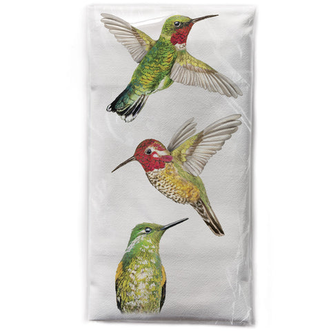 Mary Lake-Thompson Hummingbirds Cotton Flour Sack Dish Towel