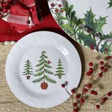 Bamboo Table Holiday Trees 8-inch Snack/Salad/Dessert Plate, Set of 4