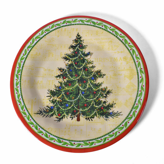 Bamboo Table Christmas Tree 8.5-inch Salad/Dessert Plate, Set of 4