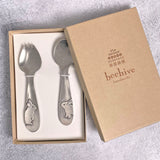 Beehive Handmade Rabbit Pewter Baby Spoon Set