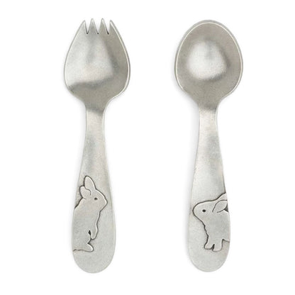 Beehive Handmade Rabbit Pewter Baby Spoon Set