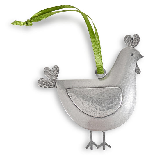 Beehive Handmade Chicken Pewter Ornament