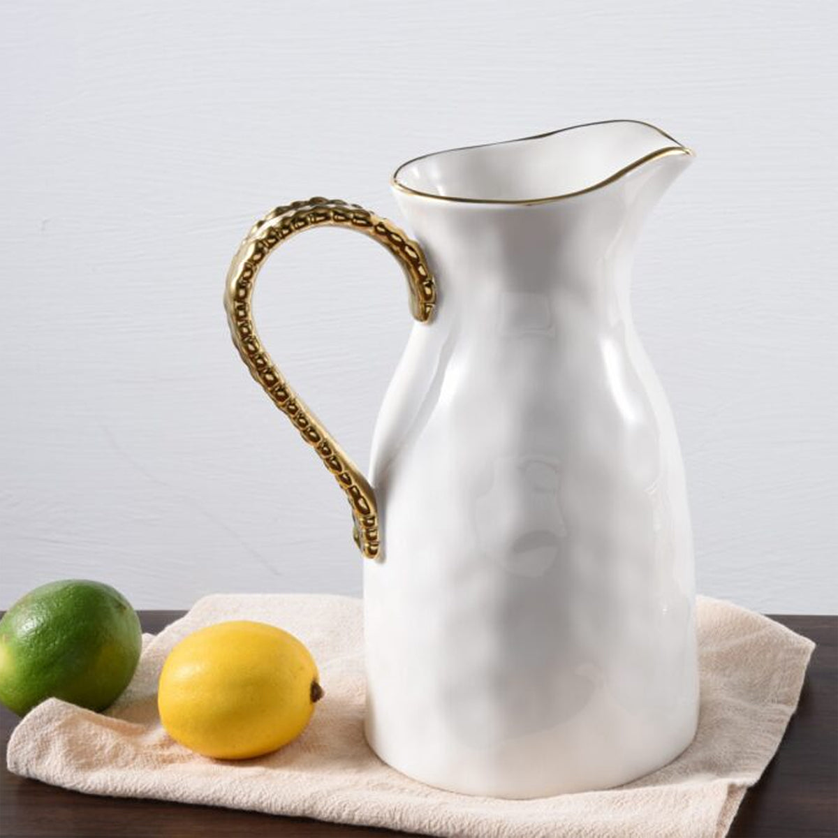 Pampa Bay Golden Salerno 44-oz. Porcelain Pitcher, White/Gold