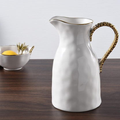 Pampa Bay Golden Salerno 44-oz. Porcelain Pitcher, White/Gold
