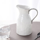 Pampa Bay Salerno 44-oz. Porcelain Pitcher with Titanium Accents, White/Silver