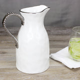 Pampa Bay Salerno 44-oz. Porcelain Pitcher with Titanium Accents, White/Silver