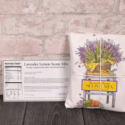 Mary Lake-Thompson Lavender Chair Towel and Lavender Lemon Scone Mix Gift Set