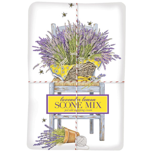Mary Lake-Thompson Lavender Chair Towel and Lavender Lemon Scone Mix Gift Set