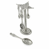 Crosby and Taylor Fleur de Lys Pewter Measuring Spoons with Display Post - The Barrington Garage