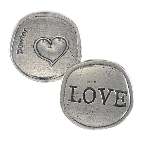 Crosby and Taylor Big Heart Love Pewter Sentiment Coin - The Barrington Garage